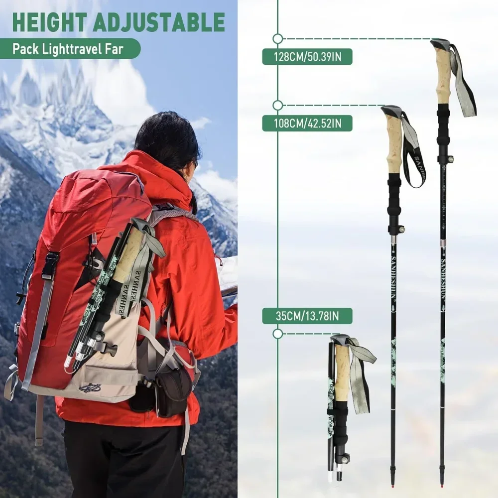 2 Pack Lightweight Foldable Tr - đánh giá và giá Trekking Pole Carbon
