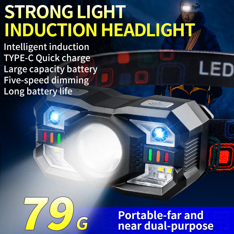 LED Induction Headlamp USB Cha - đánh giá và giá Running Headlamp